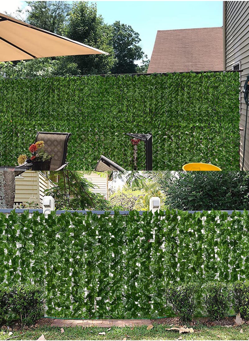 JoyousSto - 1 x 3m Artificial Privacy Garden Fence Wall Plant Hedge Screen Roll Artificial Ivy Leaf Vine Decoration for Backyard Outdoor Garden Home Balcony Decoration UV and Sun Protection Leaf Screen - Image 1