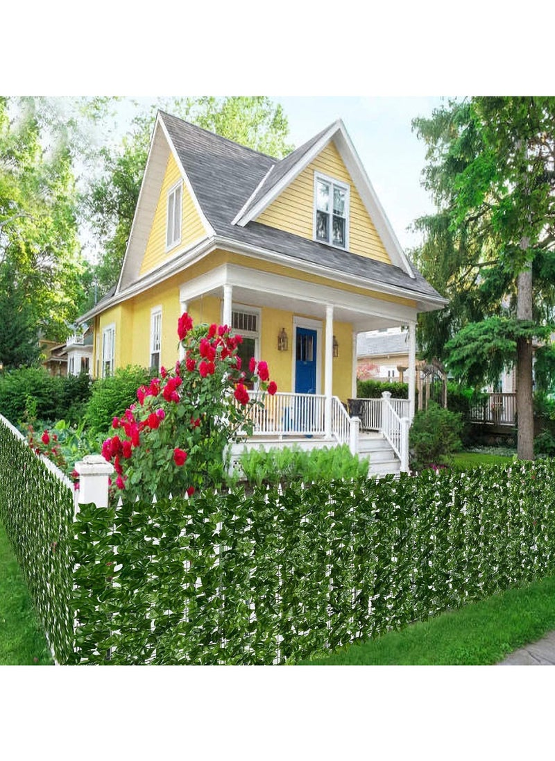JoyousSto - 1 x 3m Artificial Privacy Garden Fence Wall Plant Hedge Screen Roll Artificial Ivy Leaf Vine Decoration for Backyard Outdoor Garden Home Balcony Decoration UV and Sun Protection Leaf Screen - Image 1