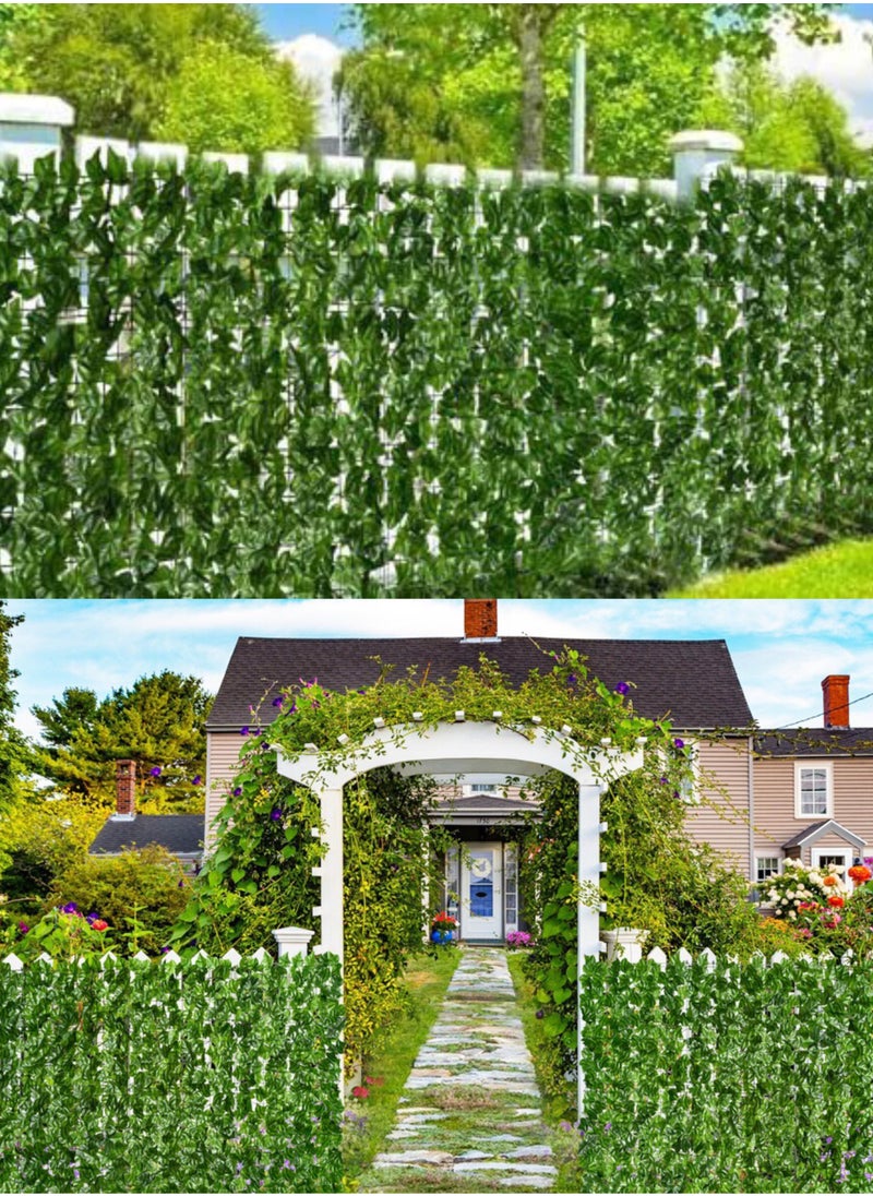 JoyousSto - 1 x 3m Artificial Privacy Garden Fence Wall Plant Hedge Screen Roll Artificial Ivy Leaf Vine Decoration for Backyard Outdoor Garden Home Balcony Decoration UV and Sun Protection Leaf Screen - Image 1