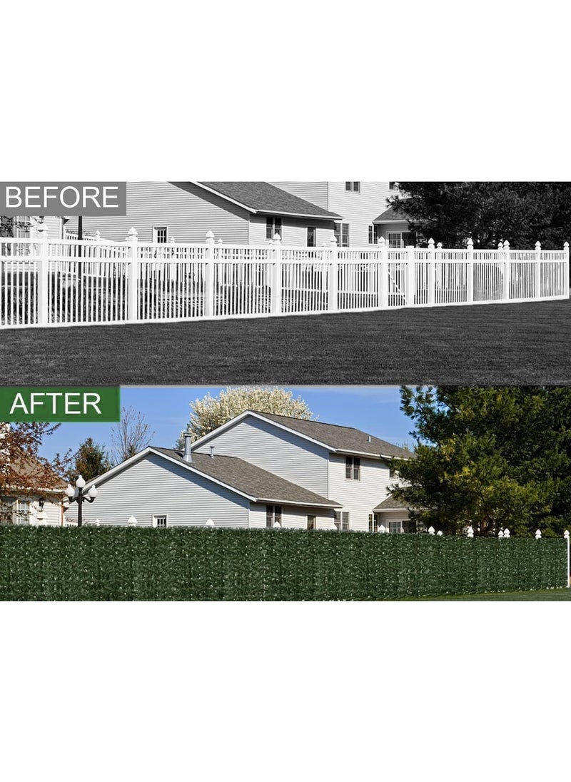 JoyousSto - 1 x 3m Artificial Privacy Garden Fence Wall Plant Hedge Screen Roll Artificial Ivy Leaf Vine Decoration for Backyard Outdoor Garden Home Balcony Decoration UV and Sun Protection Leaf Screen - Image 1