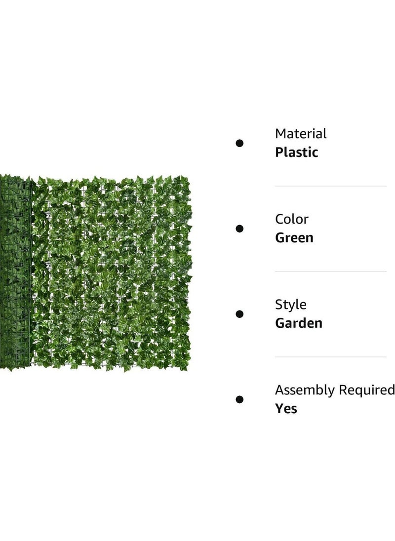 JoyousSto - 1 x 3m Artificial Privacy Garden Fence Wall Plant Hedge Screen Roll Artificial Ivy Leaf Vine Decoration for Backyard Outdoor Garden Home Balcony Decoration UV and Sun Protection Leaf Screen - Image 1