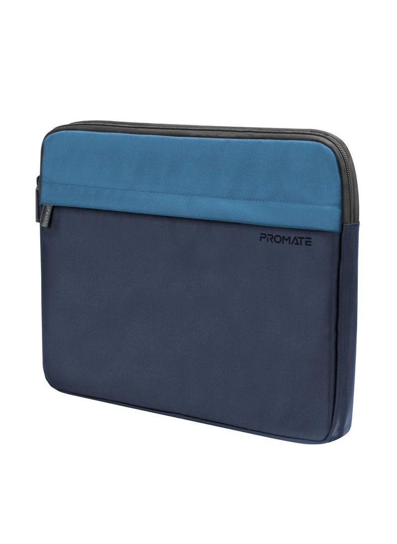 PROMATE - Promate Laptop Case, Sleeve with Accessible Front Pocket, Water-Resistance, Padded Inner Lining and Secure Zippers Compatible with 13-inch Laptops, Tablets, Limber-SB.Blue - Image 1