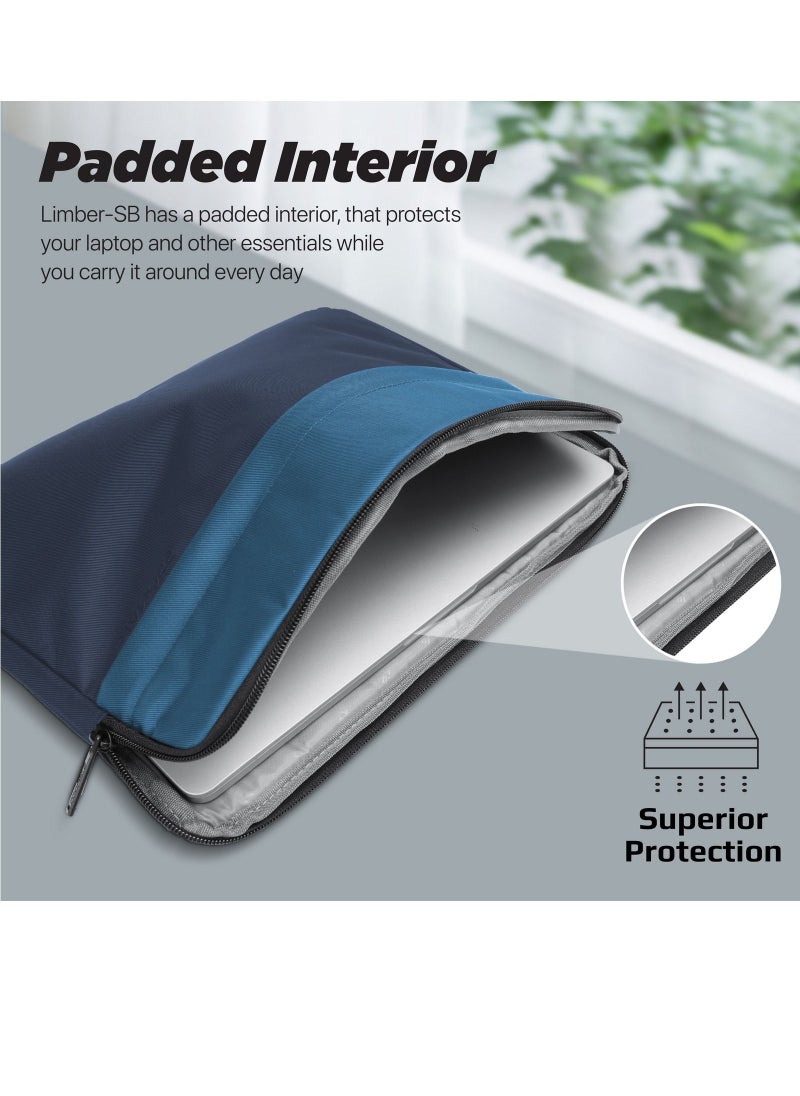 PROMATE - Promate Laptop Case, Sleeve with Accessible Front Pocket, Water-Resistance, Padded Inner Lining and Secure Zippers Compatible with 13-inch Laptops, Tablets, Limber-SB.Blue - Image 1