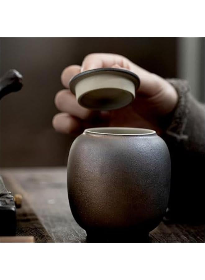 1pc Vintage Ceramic Jar Household Seal Jar Storage Sealing Jar Ceramic Storage Jar Tea Storage Jar Household Seal Can Ceramic Canister Tea Leaf Sealing Jar Retro Storage Jar - Image 3