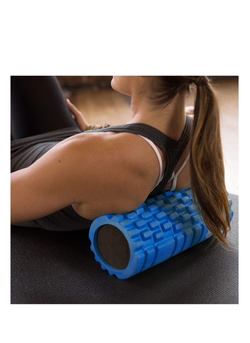 MahMir Mahmir® EVA Foam Roller for Yoga, Deep Tissue Massage, Stretching, Physical Therapy, Relieve Stress, Improve Mobility with Foam Roller for Legs and Muscles - Deep Tissue Massage Tool (Light Blue)  - Image 5