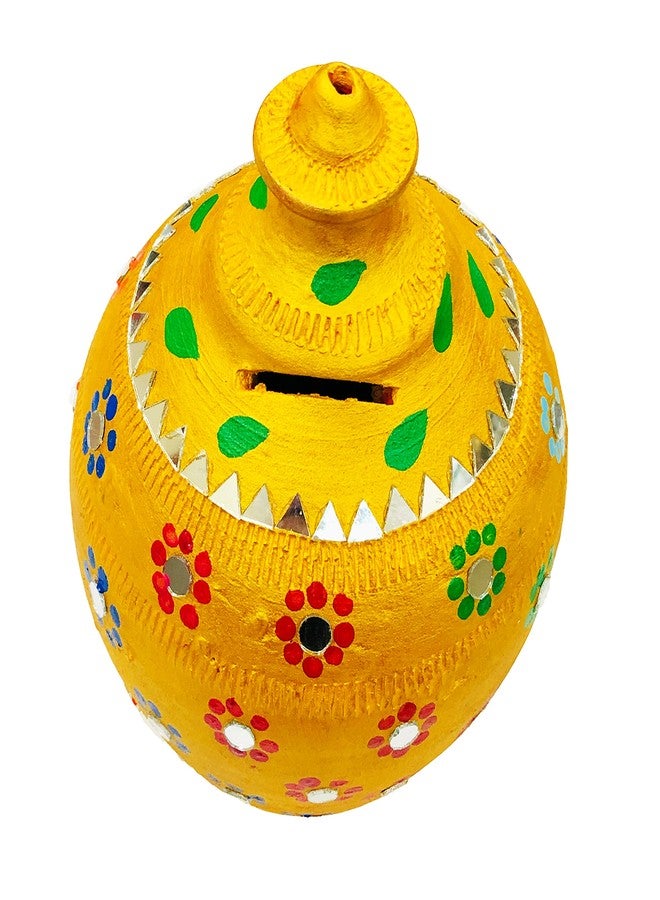 ShopMeFast Handcraft Terracotta Money Bank, Coin Holder, Piggy Bank, Mitti Ki Gullak, Coin Box, Money Box - Gift Items for Kids and Adults (Golden) (Medium Big Golden (Height : 10 Inches.)) - Image 2