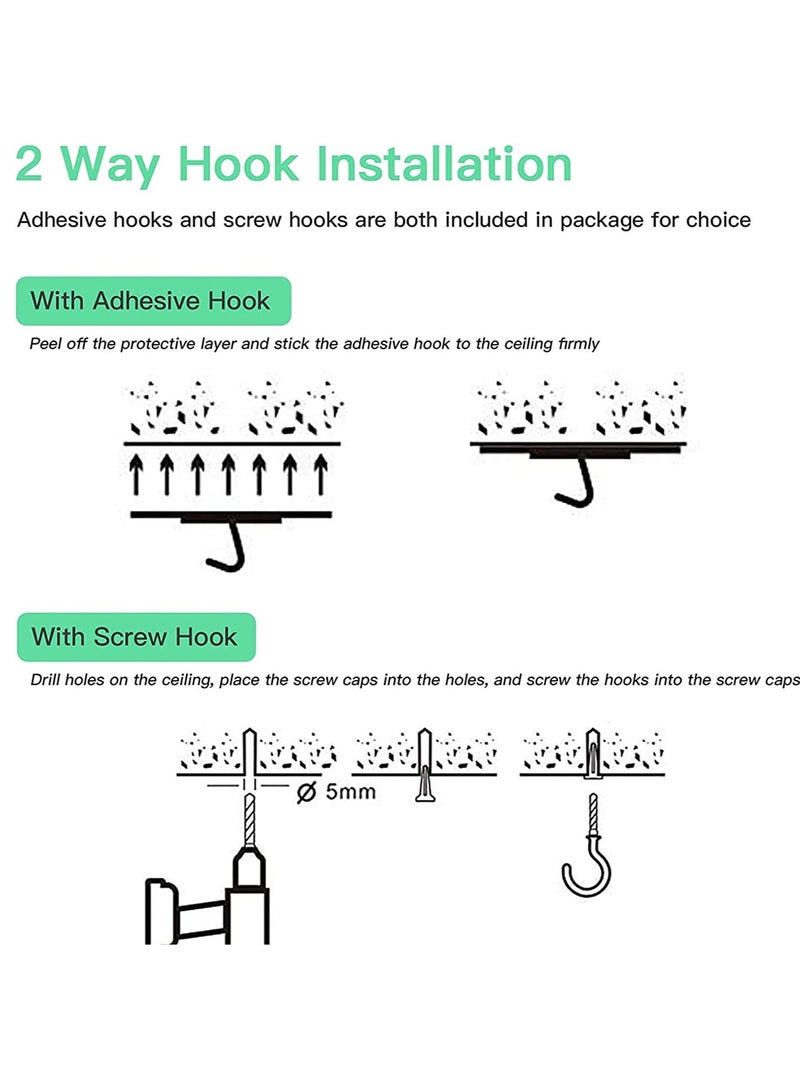 SYOSI VR Cable Management System, Ceiling Hooks with Retractable Carabiner, KASTWAVE Retractable Ceiling Pulley System for Oculus Quest/Quest 2/HTC Vive/Vive Pro/Oculus Rift/Rift S(6Packs Black) - Image 5