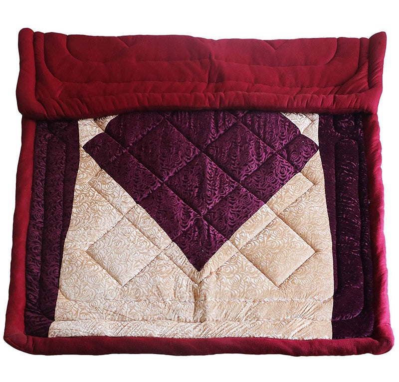 THE HOME TALK THE HOME TALK Quilt Bed Blanket Duvet Heavy Weight Double Bed Embossed Best for Heavy Winters AC Ultra Soft Comforters Full Size 5Kg 210 x 240cm Reversible Red Cream - Image 1