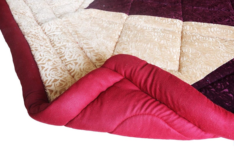 THE HOME TALK THE HOME TALK Quilt Bed Blanket Duvet Heavy Weight Double Bed Embossed Best for Heavy Winters AC Ultra Soft Comforters Full Size 5Kg 210 x 240cm Reversible Red Cream - Image 2