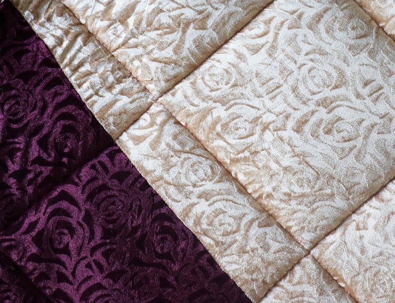 THE HOME TALK THE HOME TALK Quilt Bed Blanket Duvet Heavy Weight Double Bed Embossed Best for Heavy Winters AC Ultra Soft Comforters Full Size 5Kg 210 x 240cm Reversible Red Cream - Image 3