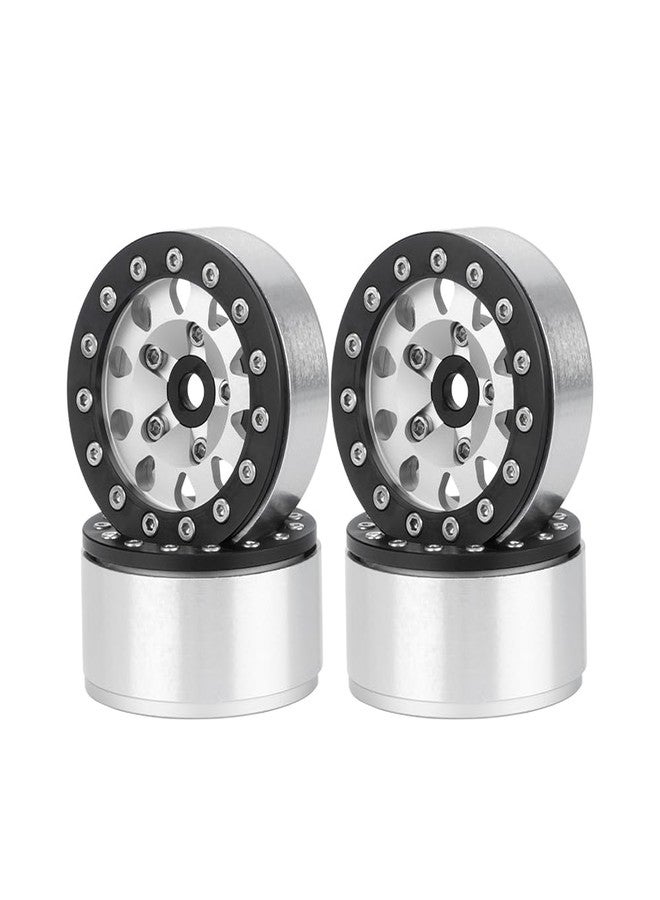 LAFEINA Metal 1.55" Beadlock Wheel Rim Parts for 1/18 AX90069 UTB18 1/10 RC Crawler Car D90 Tamiya CC01 LC70 LC80 MST JIMNY(Silver & Black) - Image 5