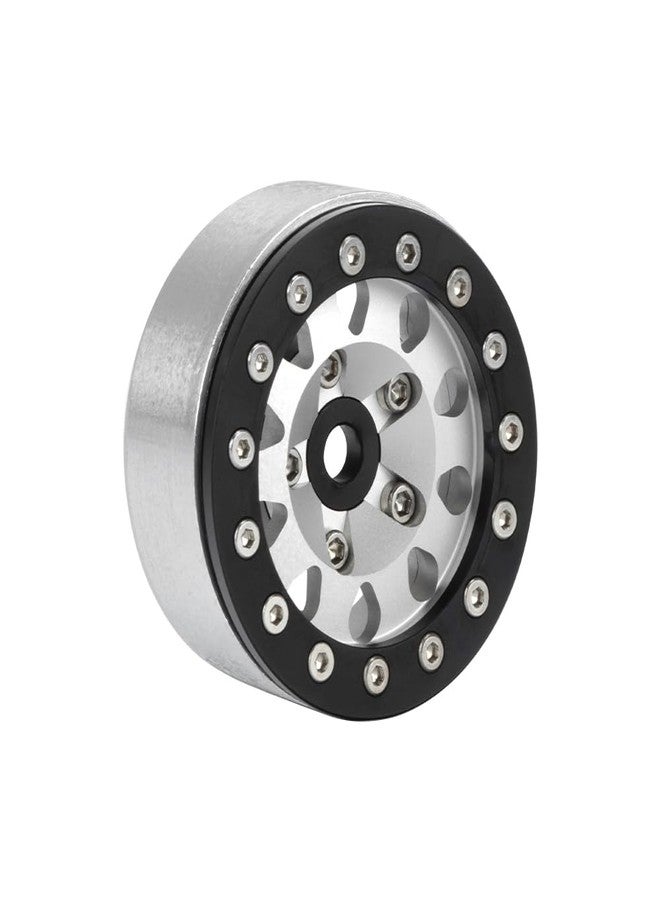 LAFEINA Metal 1.55" Beadlock Wheel Rim Parts for 1/18 AX90069 UTB18 1/10 RC Crawler Car D90 Tamiya CC01 LC70 LC80 MST JIMNY(Silver & Black) - Image 2