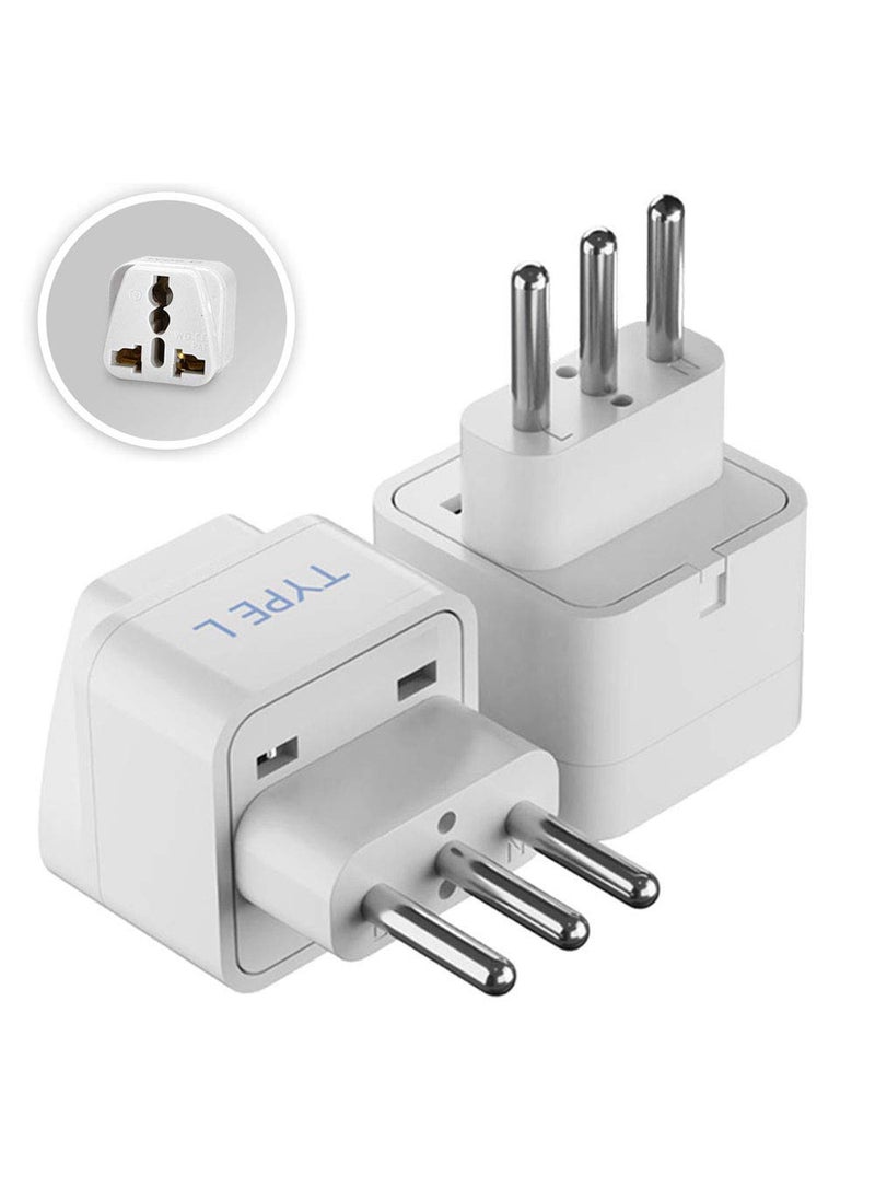 Ceptics Ceptics India to Italy Libya Chile More Type L Travel Adapter Plug CE Certified RoHS Compliant 2 Pack GP12A2PK  - Image 1