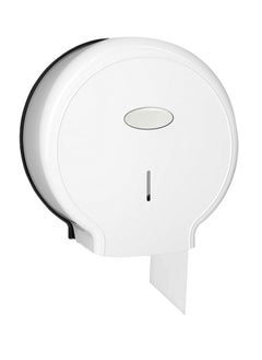SYOSI Wall Mounted Toilet Roll Dispenser 10.6×11.0×4.7inch Jumbo Toilet Paper Holder for Bathroom Waterproof and Durable No Punching Required Plastic Paper Dispenser for School Bathroom Office White  - Image 1