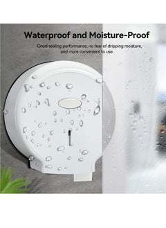 SYOSI Wall Mounted Toilet Roll Dispenser 10.6×11.0×4.7inch Jumbo Toilet Paper Holder for Bathroom Waterproof and Durable No Punching Required Plastic Paper Dispenser for School Bathroom Office White  - Image 5