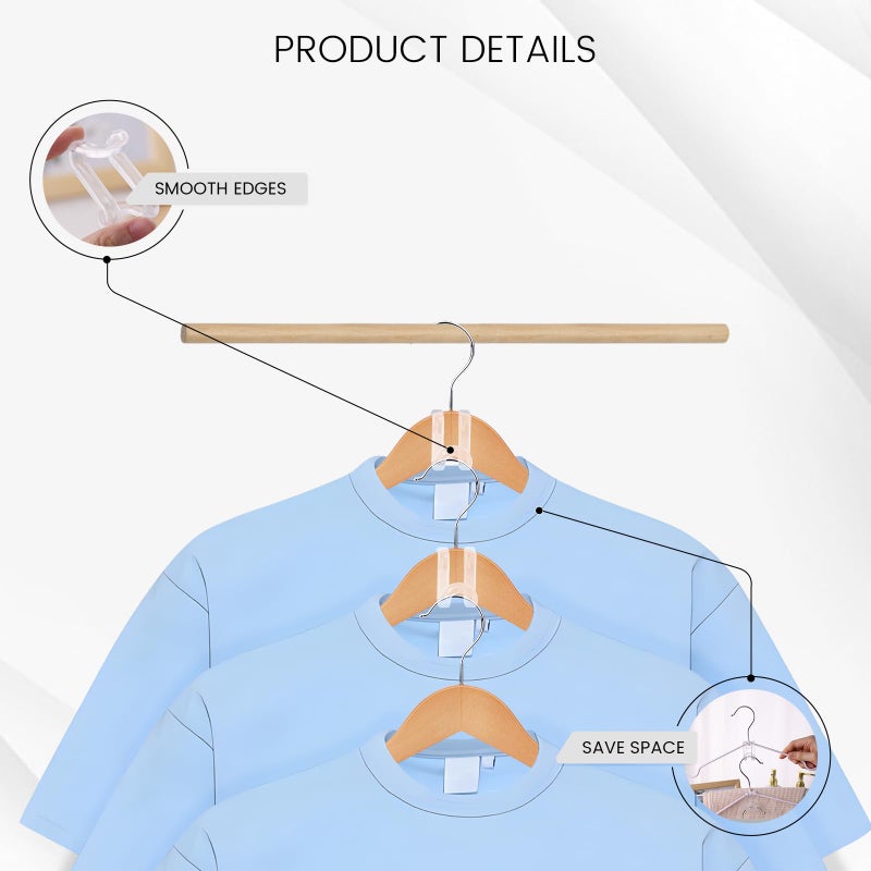 HAKDAY Hanger Hooks Space Saving, 60PCS Clothes Hanger Connector Hooks Closet Space Savers for Hanging Clothes, Clear - Image 3