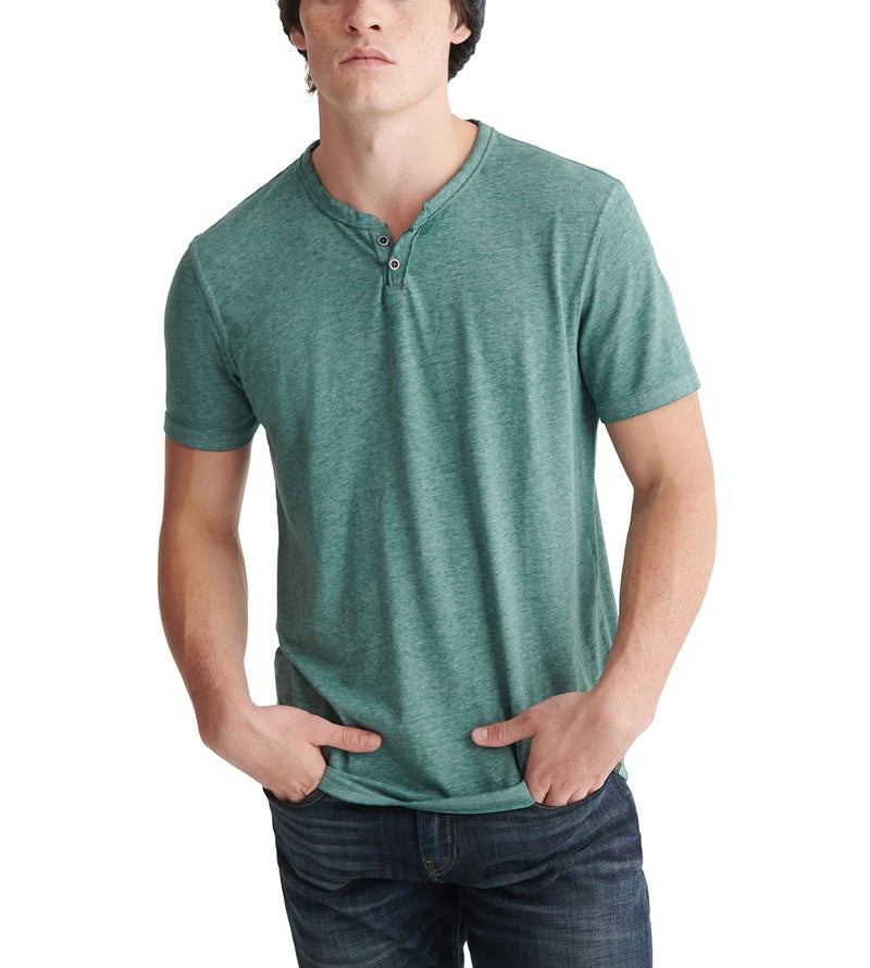 Lucky Brand mens Venice Burnout Notch Neck Tee T Shirt, June Bug, Medium US - Image 1