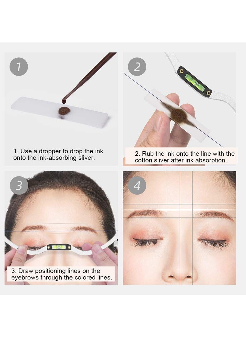 Generic - Professional Eyebrow Tattoo Ruler - Reusable Microblading Line Marker for Symmetrical Eyebrow Positioning, Horizontal Ruler Tool for Precise Application (Silver) - Image 1