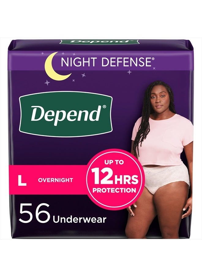 Night Defense Adult Incontinence & Postpartum Bladder Leak Underwear for Women, Disposable, Overnight, Large, Blush, 56 Count (4 Packs of 14), Packaging May Vary - pzsku/Z1FFBF0509427C26BF30BZ/45/_/1715461456/59f2140b-6046-4dd2-b960-0f45c6fce640