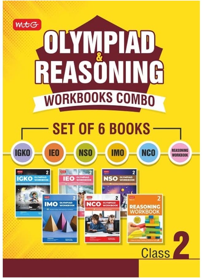 Class 2: Olympiad Workbook and Reasoning Book Combo for NSO-IMO-IEO-NCO-IGKO (Set of 6 Books)  - Image 1