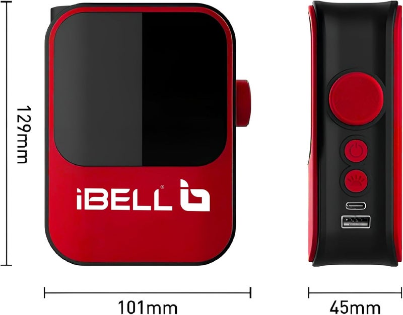 آي بيل إيبيل (IBELL) مضخة هواء محمولة PT17-93 تعمل بالبطارية، مزودة بمقياس ضغط رقمي ومصباح LED، وتتوقف تلقائيًا عند الانتهاء من العمل - Image 5