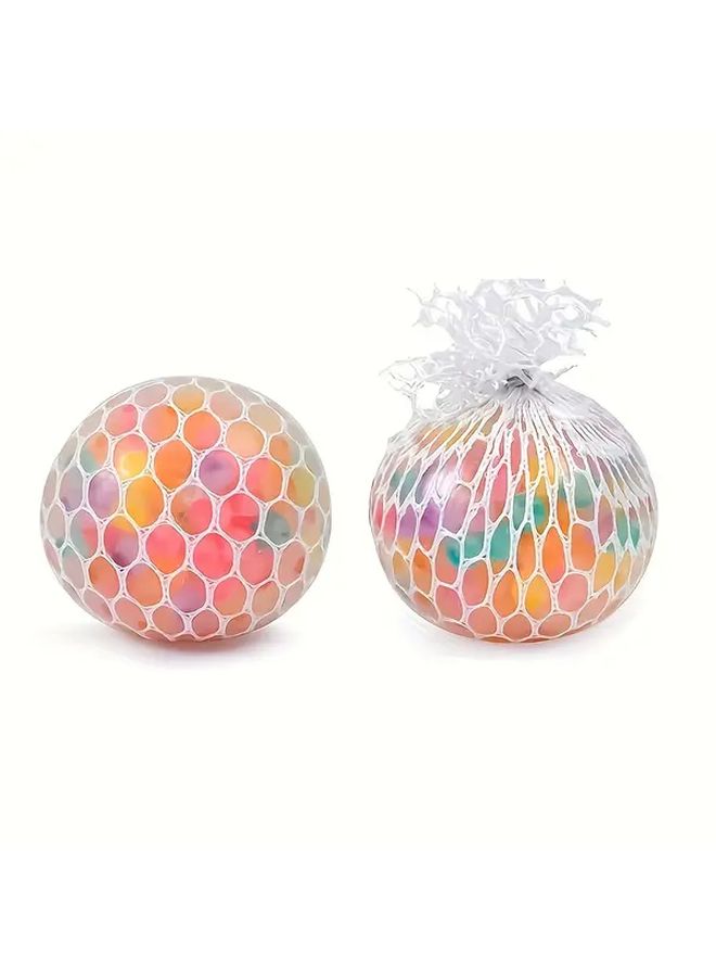 Rainbow Bead Stress Balls 3pcs Random Color Soft Squeeze Toy for Kids Adults Office Relaxation - Image 5