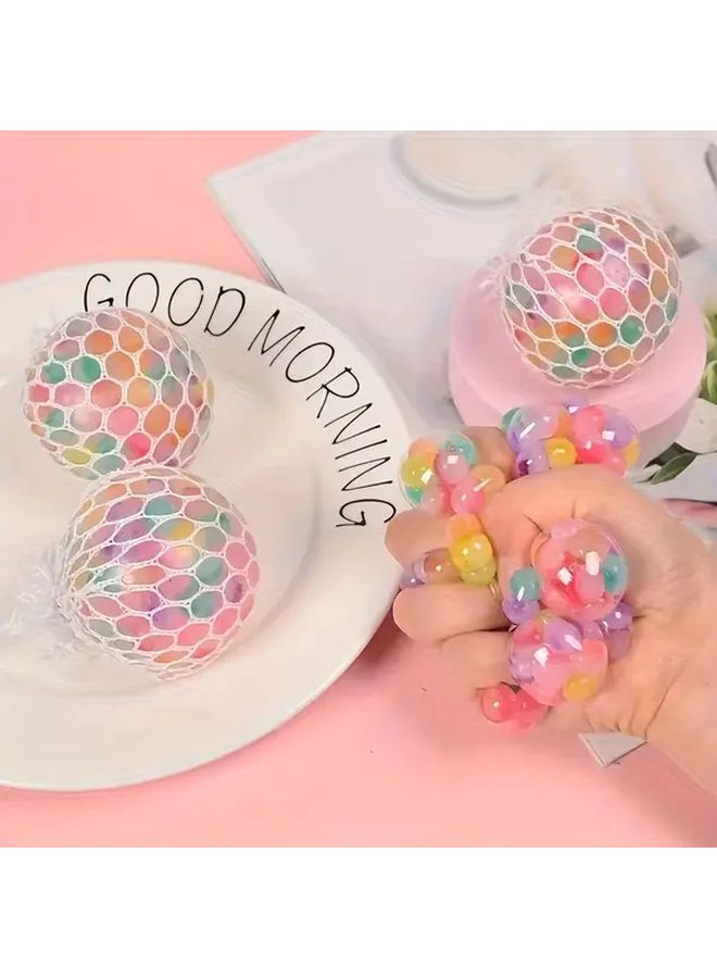 Rainbow Bead Stress Balls 3pcs Random Color Soft Squeeze Toy for Kids Adults Office Relaxation - Image 4