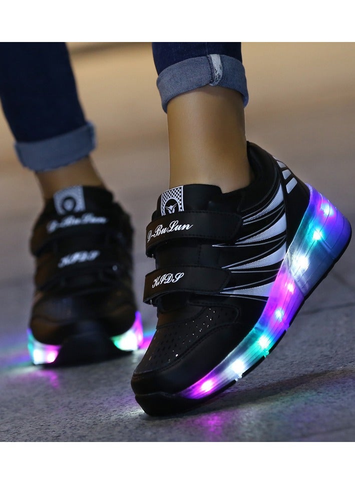 أحذية رياضية مضيئة مع عجلات، التزلج على الجليد، الأطفال، المراهقين، أحذية رياضية الطلاب، أحذية رياضية باردة مع عجلات كهدية للأطفال - Image 3