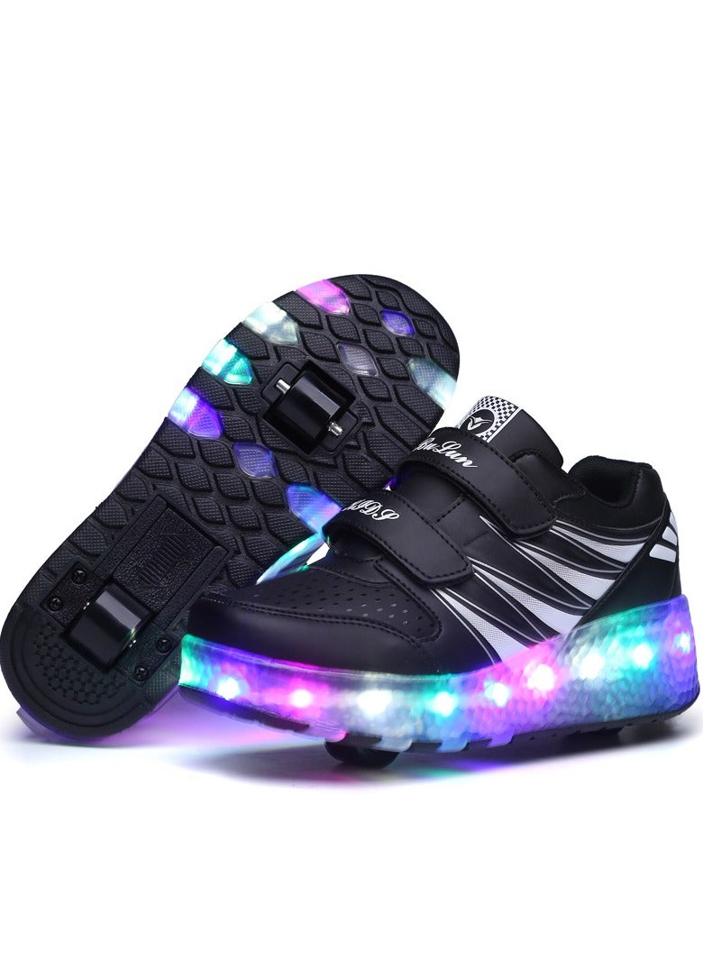 أحذية رياضية مضيئة مع عجلات، التزلج على الجليد، الأطفال، المراهقين، أحذية رياضية الطلاب، أحذية رياضية باردة مع عجلات كهدية للأطفال - Image 1