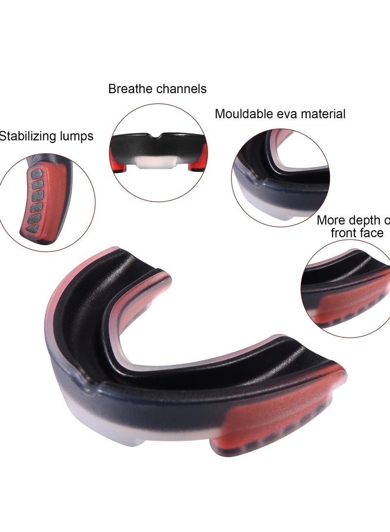 SOLARAE Breathable Sports Mouthguard for Soccer, Basketball, Lacrosse, Field Hockey, MMA, Boxing, and Jiu-Jitsu - Available in White/Black and Black/Red for Adults and Teens. - Image 3