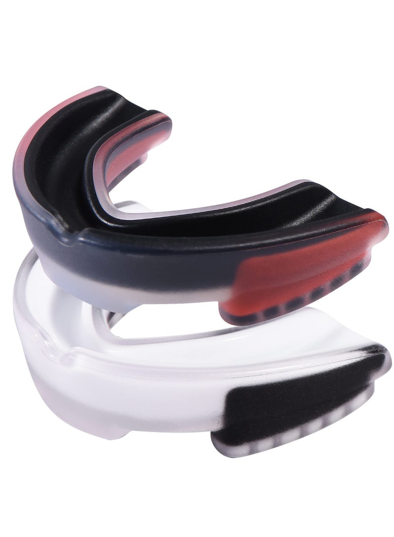 SOLARAE Breathable Sports Mouthguard for Soccer, Basketball, Lacrosse, Field Hockey, MMA, Boxing, and Jiu-Jitsu - Available in White/Black and Black/Red for Adults and Teens. - Image 1
