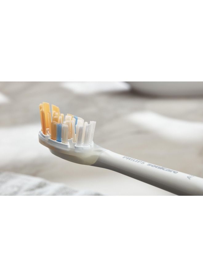 PHILIPS SONICARE رأس فرشاة فيليبس سونيكير بريميوم كل في واحد للعناية الكاملة - عبوة من قطعتين، أبيض، HX9092/67 - Image 4
