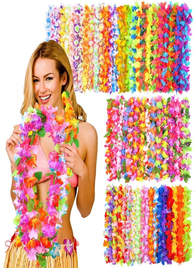 Fighting to Achieve Hawaiian Leis for Luau Party, 60PCS Tropical Flower Lei for Summer Beach Party Decor, Hawaii Luau Party Favors Decoration Tropical Birthday Party Supplies, Leis for Party Decorations - Image 1