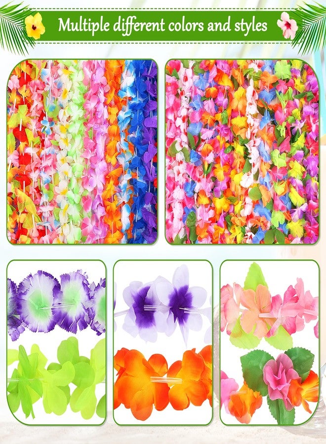 Fighting to Achieve Hawaiian Leis for Luau Party, 60PCS Tropical Flower Lei for Summer Beach Party Decor, Hawaii Luau Party Favors Decoration Tropical Birthday Party Supplies, Leis for Party Decorations - Image 3