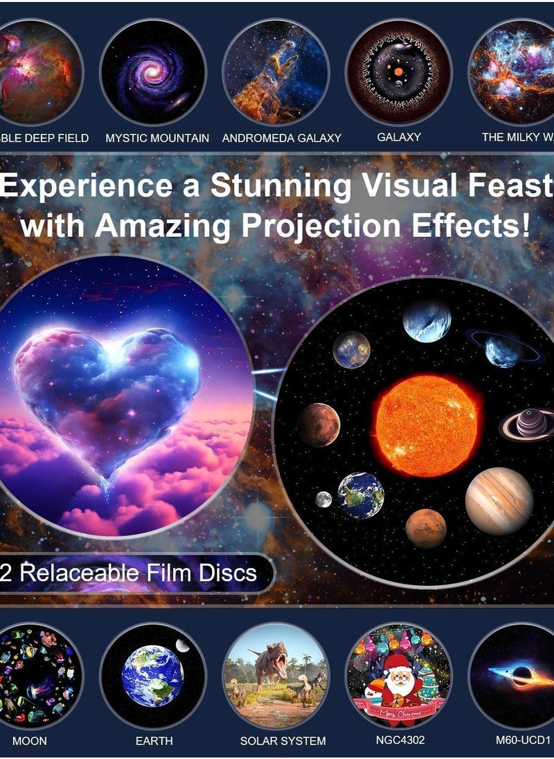 JAJEEK Galaxy Projector for Bedroom – 12-in-1 Star Projector Galaxy Light, HD Nebula Night Light, Planetarium Projector with Timer, LED Space Galaxy Lamp for Adults, Kids, and Children - Image 2