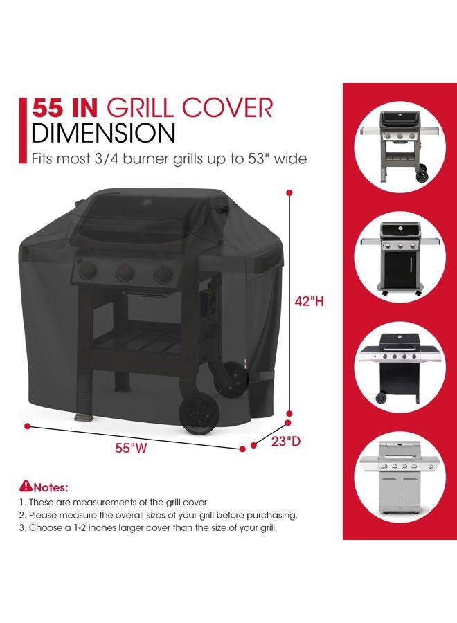 Unicook Grill Cover 55 Inch, Heavy Duty Waterproof Barbecue Gas Grill Cover, Fade and UV Resistant BBQ Cover, Durable Barbecue Cover, Compatible for Weber Char-Broil Nexgrill Grills and More - Image 3