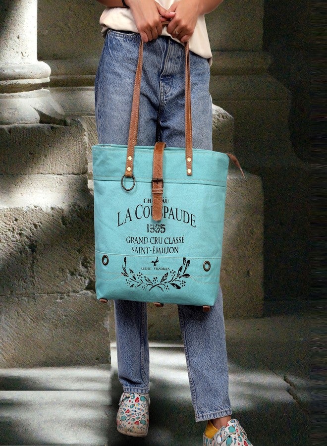 CREATIVE LEATHER ART حقيبة تسوق نسائية من قماش معاد تدويره من تصميم كرييتيف ليذر آرت لا كوسبود - Image 3