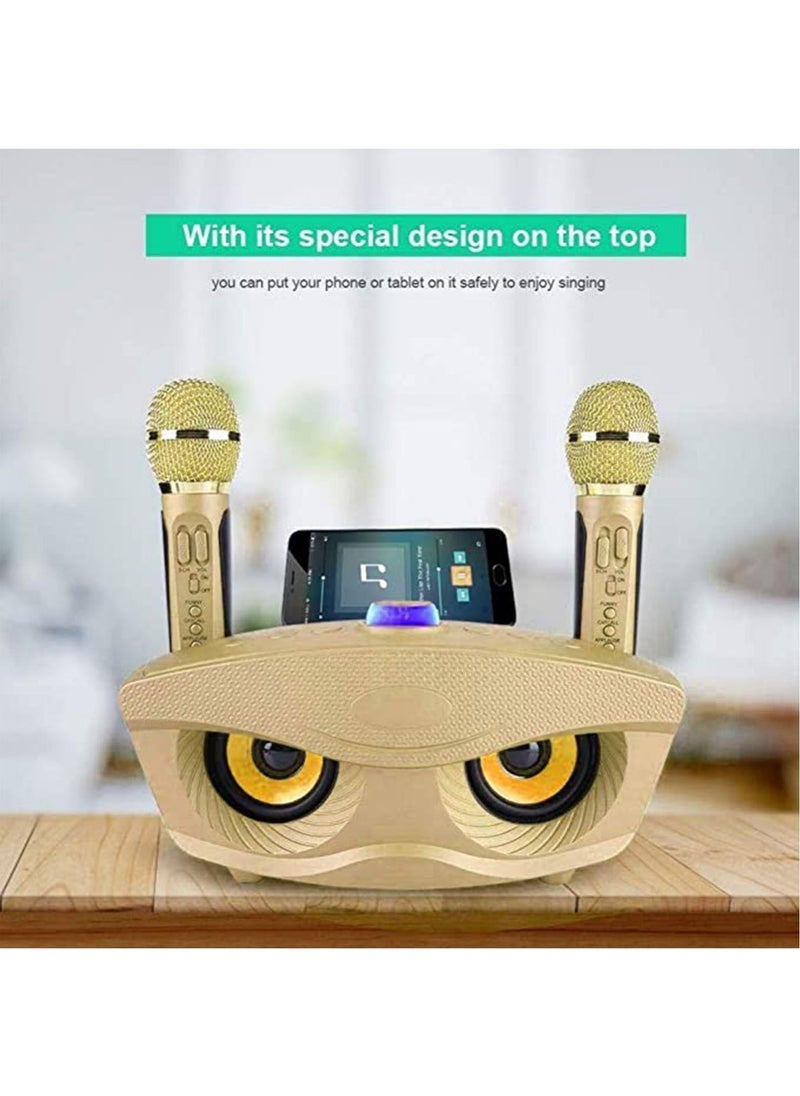 SDRD - Wireless Portable Bluetooth 2X Microphone DJ Home Karaoke Speaker System Machine - Image 1