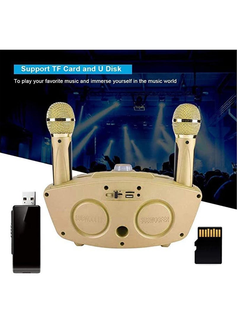 SDRD - Wireless Portable Bluetooth 2X Microphone DJ Home Karaoke Speaker System Machine - Image 1