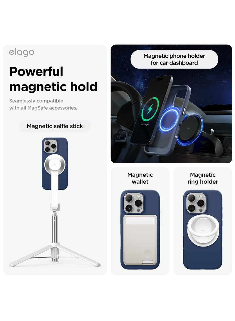 Elago Magnetic Liquid Silicone for iPhone 16 Pro MAX Case Cover Compatible with MagSafe Shockproof - Jean Indigo - Image 2