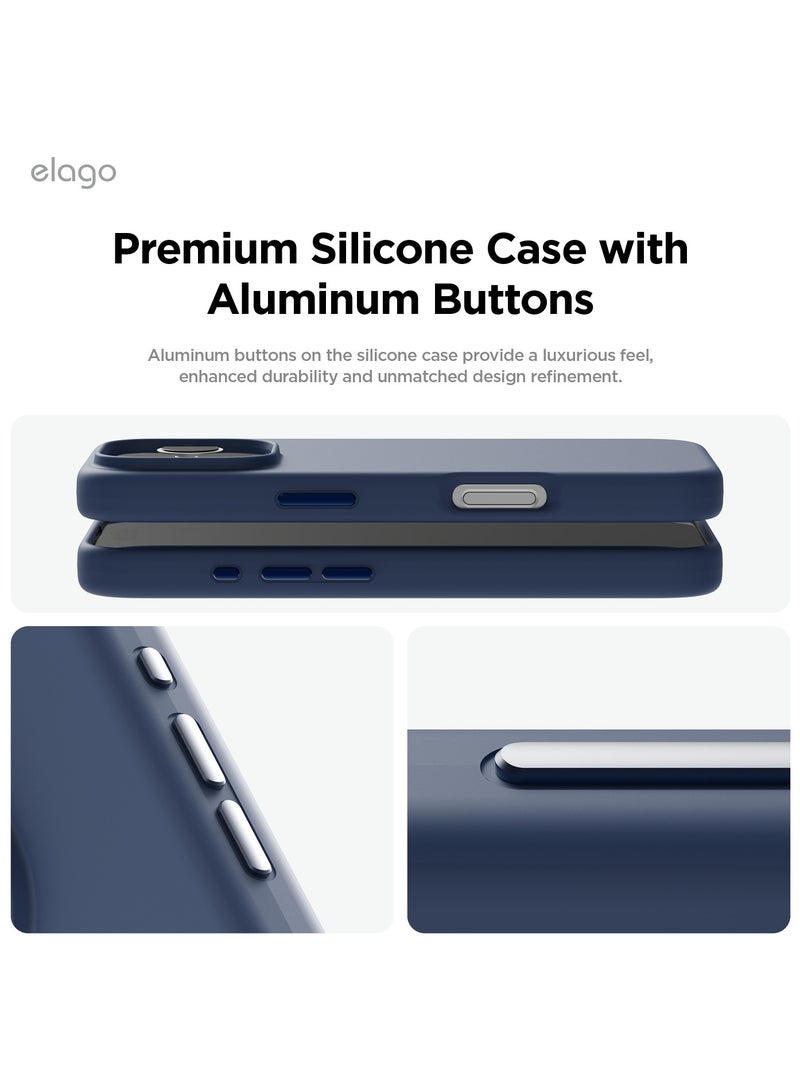 Elago Magnetic Liquid Silicone for iPhone 16 Pro MAX Case Cover Compatible with MagSafe Shockproof - Jean Indigo - Image 4