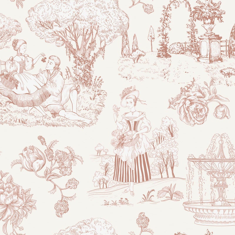 Livelynine Pink Toile Wallpaper Peel and Stick Vintage French Country Chateau Blush Pink Coquette Wall Paper for Bedroom Nursery Girls Room Light Pink Chinoiserie Removable Contact Paper 175x788