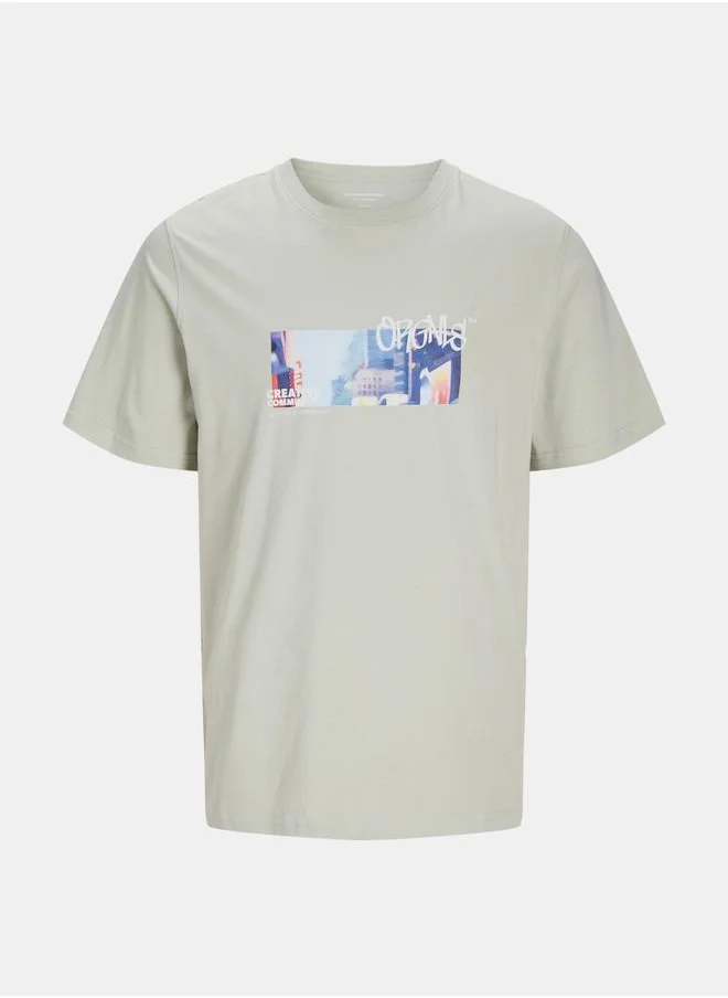 جاك اند جونز Bushwick Graphic Print Crew Neck T-Shirt