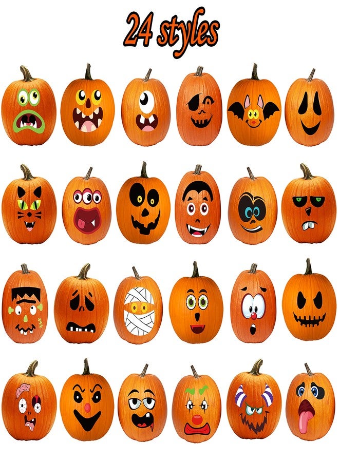 jollylife مجموعة ملصقات تزيين اليقطين 72 تعبيرات للحرف اليدوية في عيد الهالوين للأطفال - اصنع وجه جاك-أو-لانترن الخاص بك زينة الحفلات - Image 3