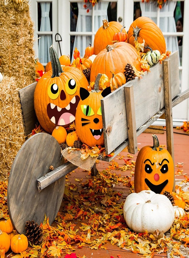 jollylife مجموعة ملصقات تزيين اليقطين 72 تعبيرات للحرف اليدوية في عيد الهالوين للأطفال - اصنع وجه جاك-أو-لانترن الخاص بك زينة الحفلات - Image 2