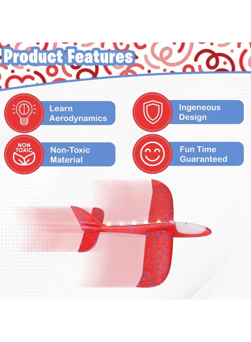 Home Smart مجموعة طائرات منزلية ذكية من الفوم مكونة من 4 قطع بألوان متنوعة مع أضواء LED للطيران، لعبة نشاط خارجي للأطفال، مثالية كهدية عيد ميلاد - Image 4