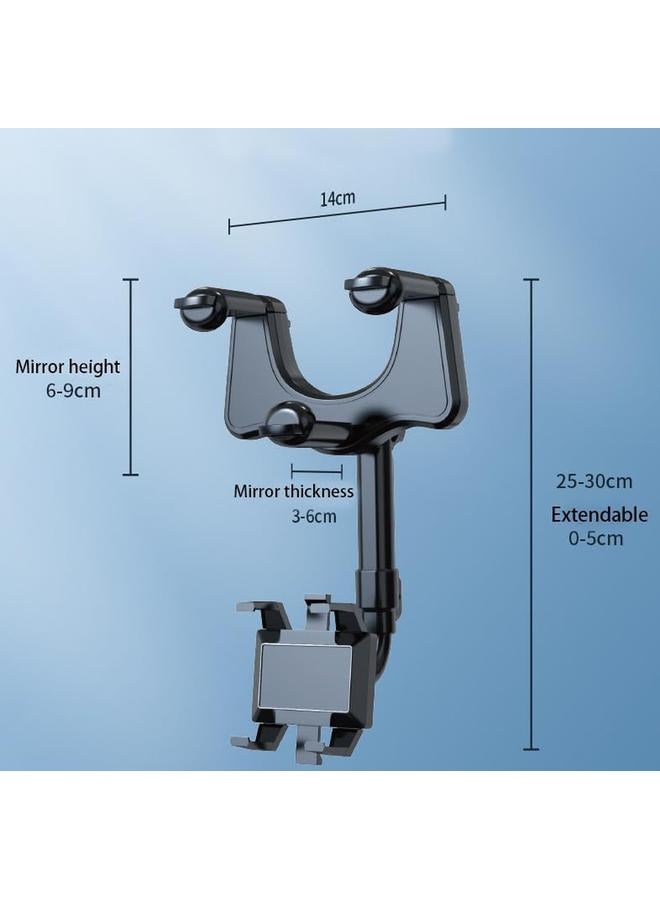 erorex Car Rearview Mirror Phone Holder For Car 360°Rotatable And Retractable Rear View Mirror Phone Holder Multifunctional 360° Rotatable Car Rearview Mirror Phone Holder For Most Phones And Car - Image 2