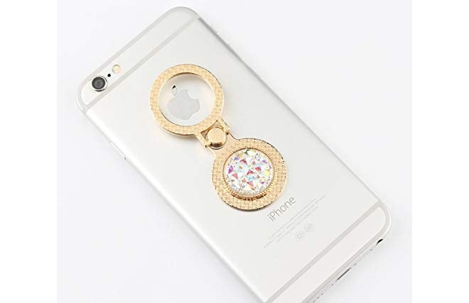 KolorFish Phone Ring Finger Grip, Luxury Universal Mobile Holder Stand, 3D Ring Finger Grip for Mobile Tablet (Jewel Gold) - Image 3