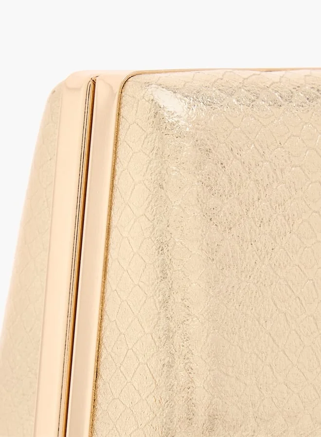 Flora Bella By Shoexpress Women Textured Clutch with Flap Closure and Chain Strap