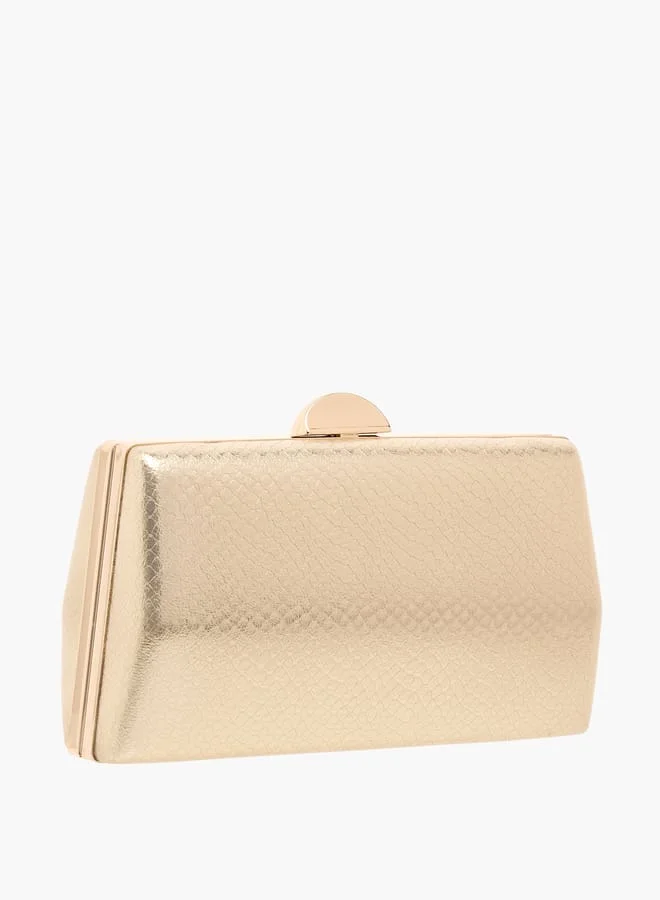 Flora Bella By Shoexpress Women Textured Clutch with Flap Closure and Chain Strap